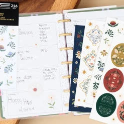 Set 10 hojas Stickers Forest Flowers Happy Planner