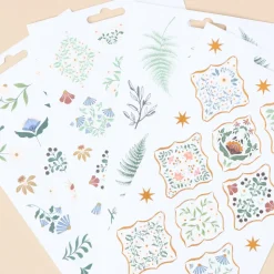 Set 10 hojas Stickers Forest Flowers Happy Planner