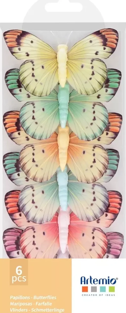 Set 6 Mariposas Con Pinza Artemio