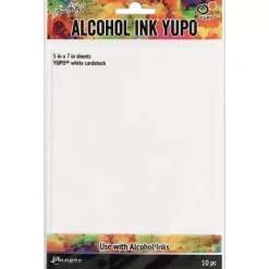 Set 10 tarjetas blancas Yupo Alcohol Ink Tim Holtz Ranger 12x17cm