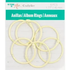 Set de 6 anillas 45mm Amarillo pastel Craftelier