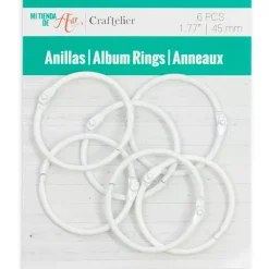 Set de 6 anillas 45mm Blanco Craftelier