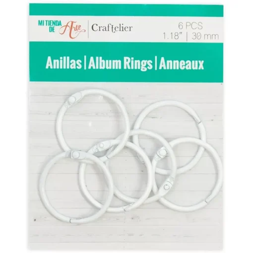 Set de 6 anillas 30mm Blanco Craftelier