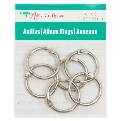 Set de 6 anillas 30mm Plata Craftelier