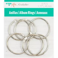 Set de 6 anillas 45mm Plata Craftelier