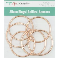 Set de 6 anillas 60mm Rose Gold Craftelier