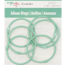 Set de 6 anillas 60mm Turquoise Craftelier
