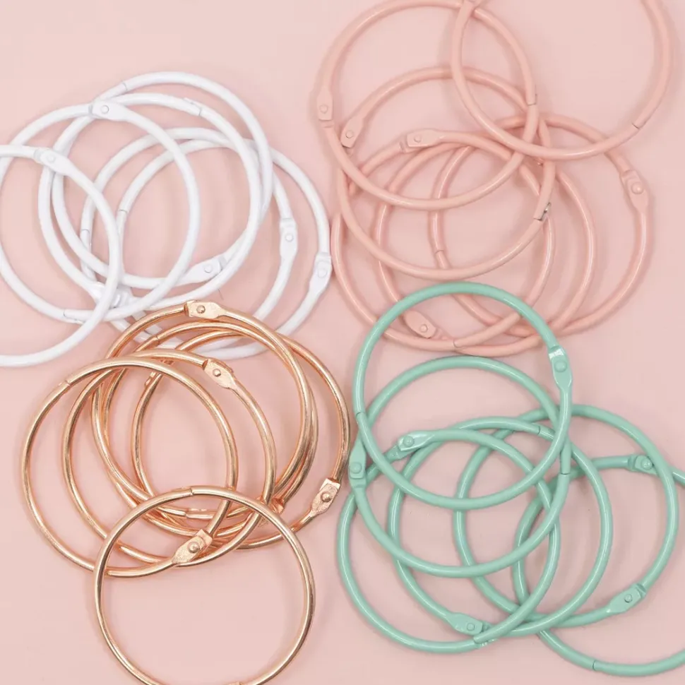 Set de 6 anillas 60mm Turquoise Craftelier