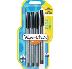 Set de 4 Bolígrafos Inkjoy 100 RT Negros Paper Mate