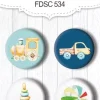 Set de 4 Chapas My Cute Baby Elephant Boy Fabrika Decoru