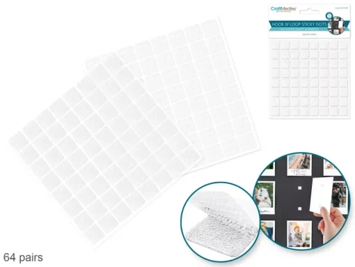 Set de 64 Cuadrados de Velcro Multicraft 10mm