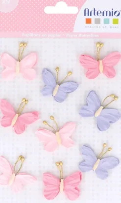 Set de 9 mariposas de papel Lovely Swan