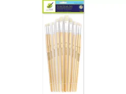 Set de 12 pinceles cerda plana Multicraft