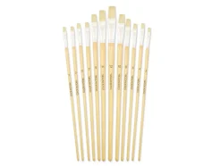 Set de 12 pinceles cerda plana Multicraft