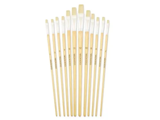 Set de 12 pinceles cerda plana Multicraft