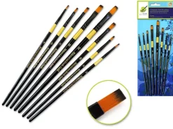 Set de 8 pinceles cerda Plana arte oriental Multicraft