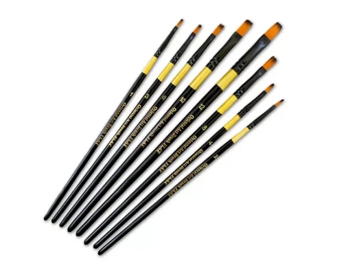 Set de 8 pinceles cerda Plana arte oriental Multicraft