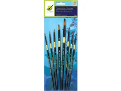 Set de 8 pinceles cerda redonda arte oriental Multicraft