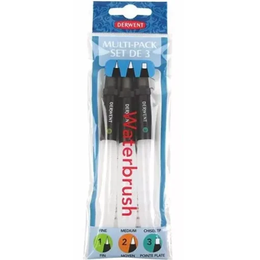Set de 3 pinceles con depósito de agua Derwent