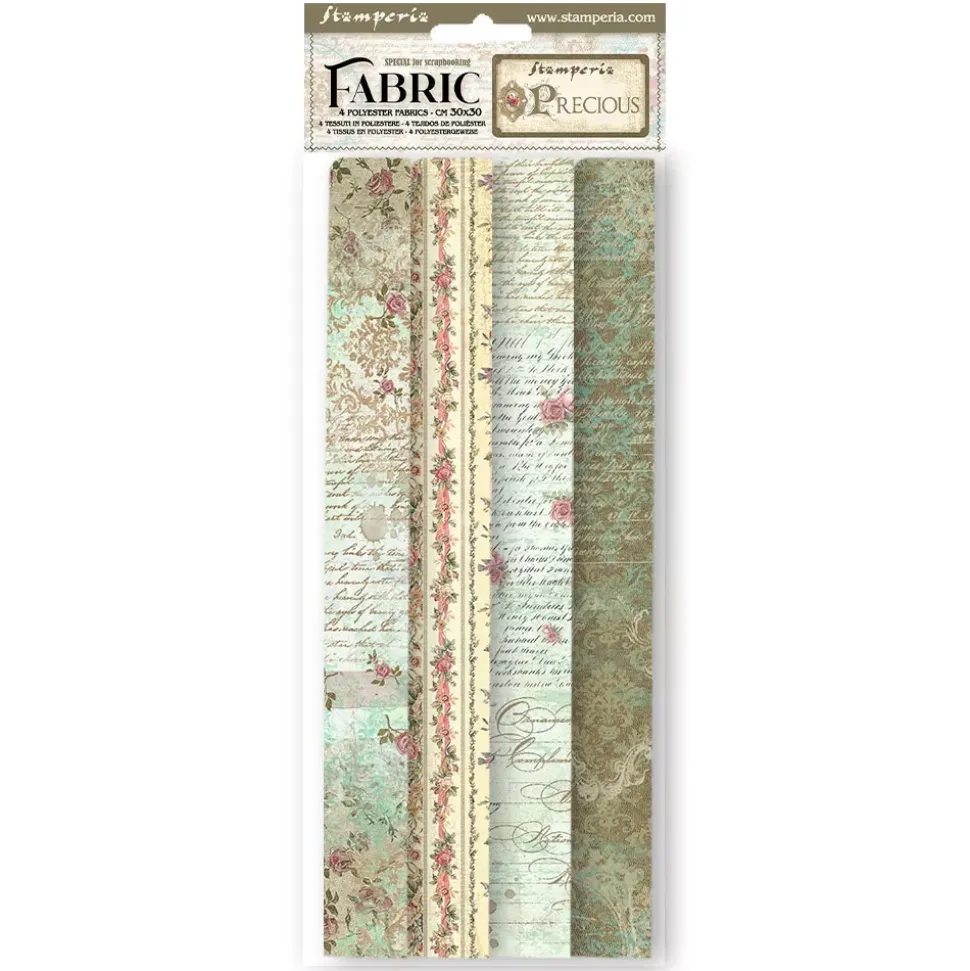Set de 4 telas de encuadernar Precious Stamperia 30x30cm