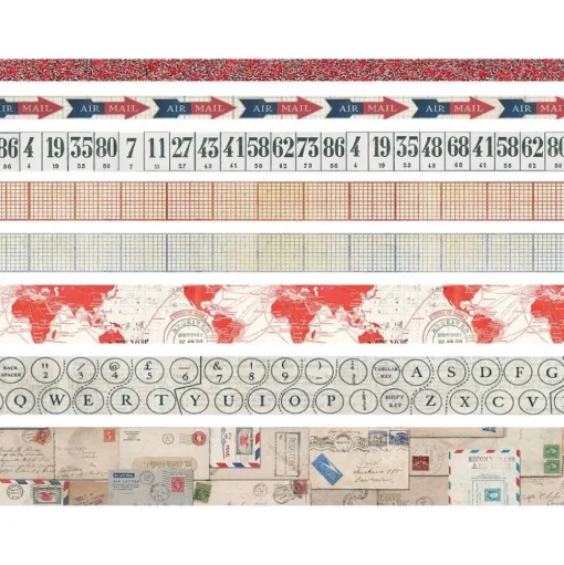 Set de 7 Washi Tape Postal Tim Holtz