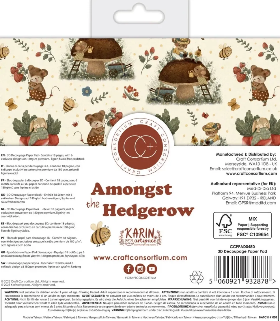 Set de scrapbooking Amongst the Hedgerow Craft Consortium 20x20cm