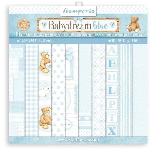 Set De Scrapbooking Baby Dream Blue DayDream Stamperia 20x20cm