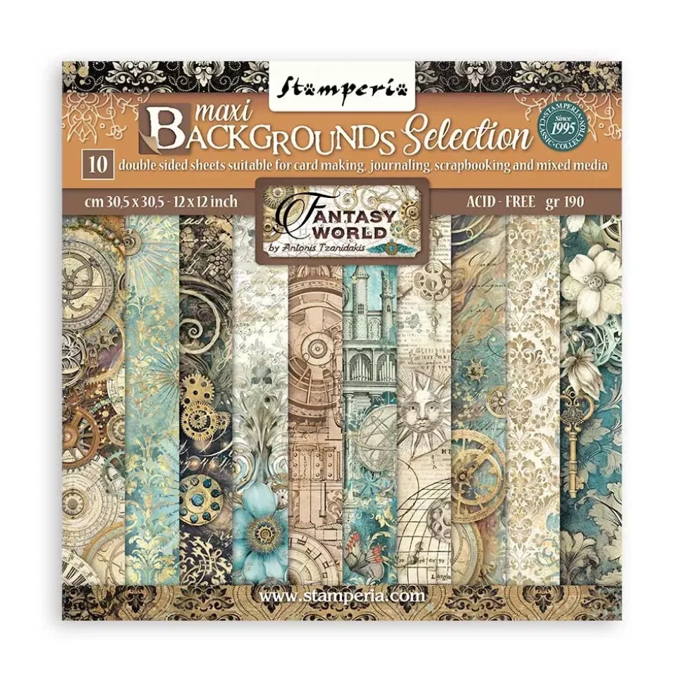 Set de scrapbooking Backgrounds Sir Vagabond in Fantasy World Stamperia 30x30cm