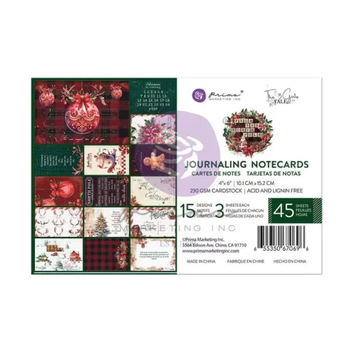 Set de scrapbooking Journaling Cards From The North Pole Prima Marketing 10x15cm