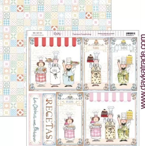 Set de scrapbooking La cocina me fascina Dayka 20x20cm