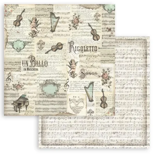 Set de scrapbooking Music Stamperia 20x20cm