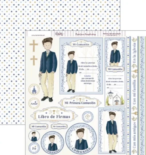 Set de scrapbooking Niño de comunión 2018 Dayka 20x20cm