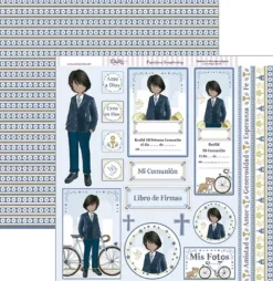 Set de scrapbooking Niño de comunión 2018 Dayka 20x20cm