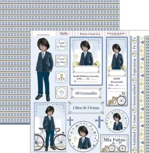 Set de scrapbooking Niño de comunión 2018 Dayka 20x20cm