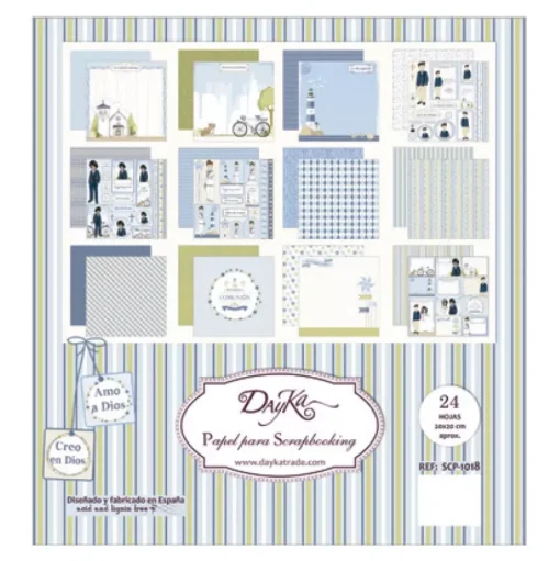 Set de scrapbooking Niño de comunión 2018 Dayka 20x20cm