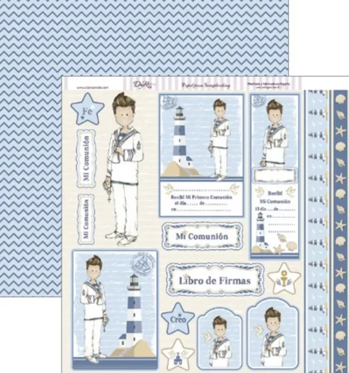Set de scrapbooking Niño de comunión 2018 Dayka 20x20cm