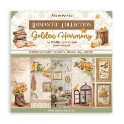 Set de scrapbooking Romantic Golden Harmony Stamperia 20x20cm
