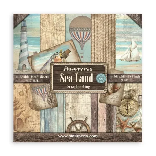 Set de scrapbooking Sea Land Stamperia 20x20cm