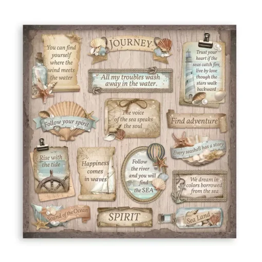 Set de scrapbooking Sea Land Stamperia 20x20cm