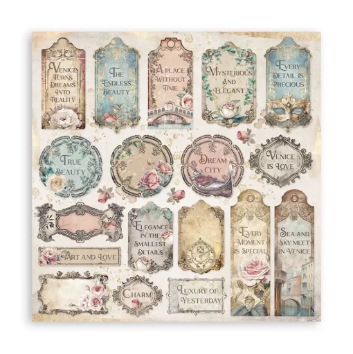 Set de scrapbooking Venice City Of Art Stamperia 20x20cm