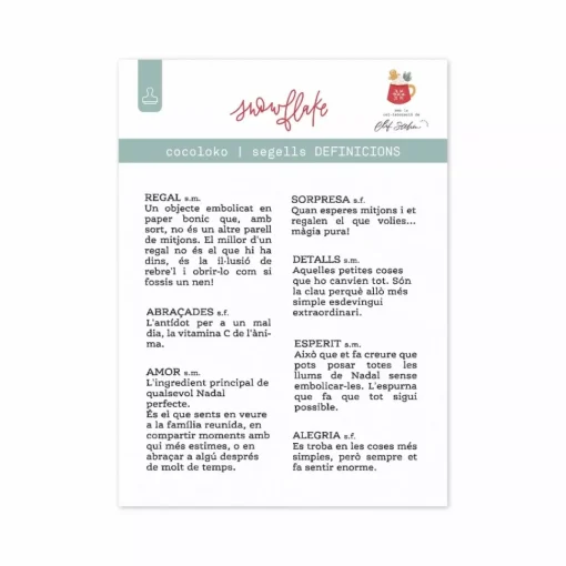 Set de sellos Definiciones Catalán Snowflake Cocoloko