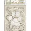 Set de sellos transparentes Flores y Corazones Timeless Stamperia