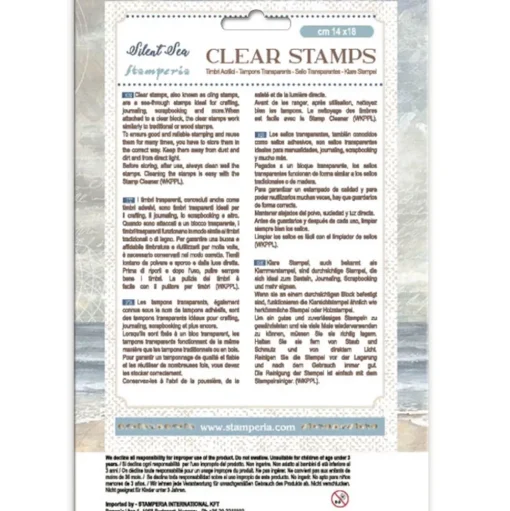 Set de sellos transparentes Textura Silent Sea Stamperia