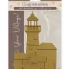 Silueta MDF Crafty Shapes Paisaje con Faro Silent Sea Stamperia