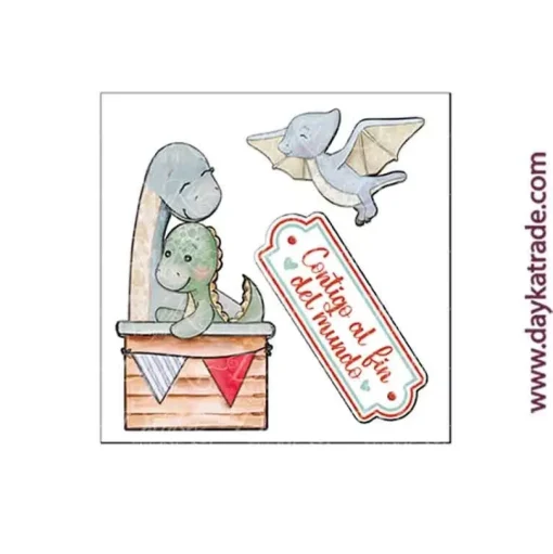 Siluetas DM Pintadas Dinosaurios Puro Amor Azules Dayka