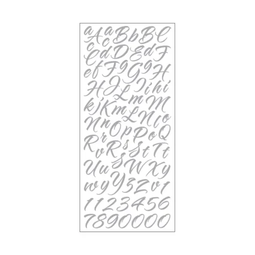 Stickers Abecedario Brush Stroke Silver Sticko