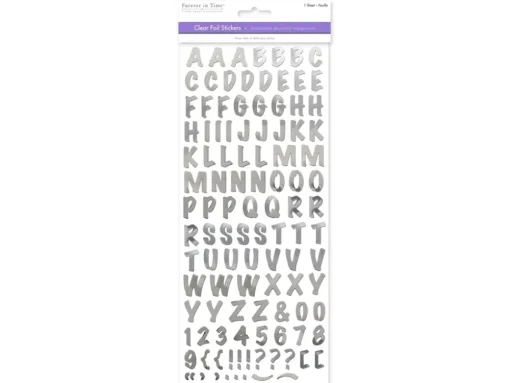 Stickers Abecedario Silver Caps Font MultiCraft