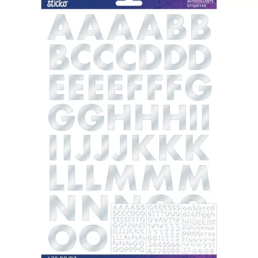 Stickers Abecedario Silver Futura Sticko