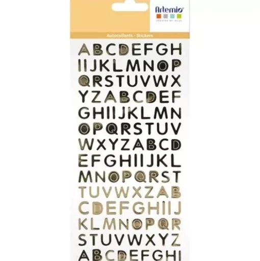 Stickers Alfabeto Mayúsculas Oro Artemio