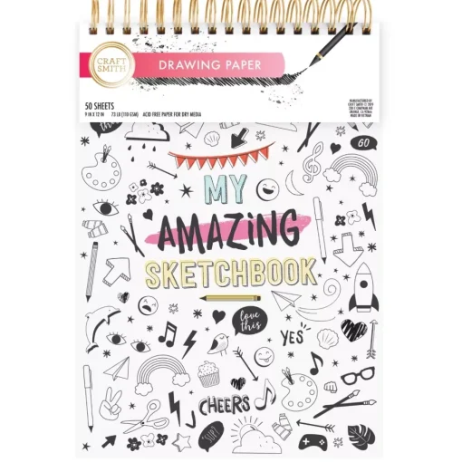SUPER OFERTA **40%** Bloc de dibujo My amazing sketchbook Craft Smith 22x30cm